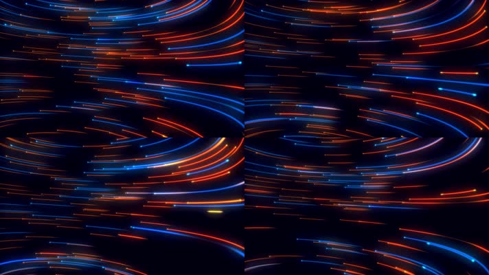 抽象的未来霓虹蓝橙光流线型背景 