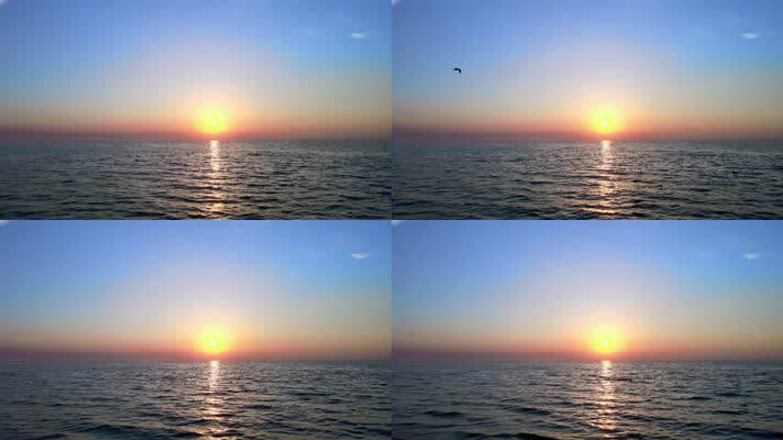 日出时的太阳和平静的大海