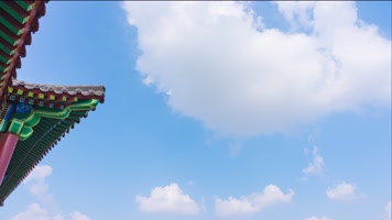 4K古建云层延时视频