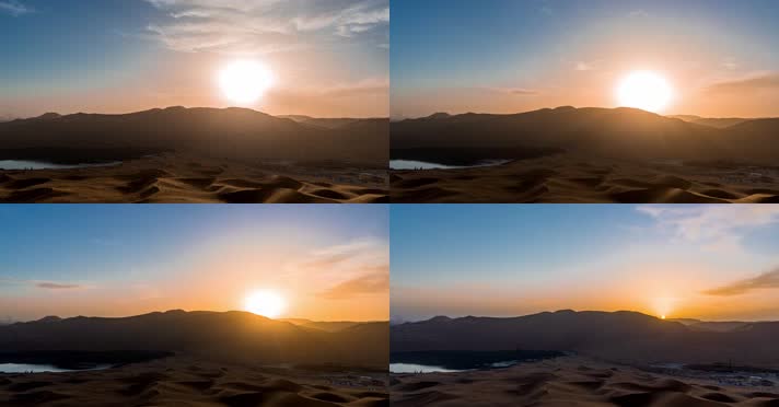 沙漠日落延时