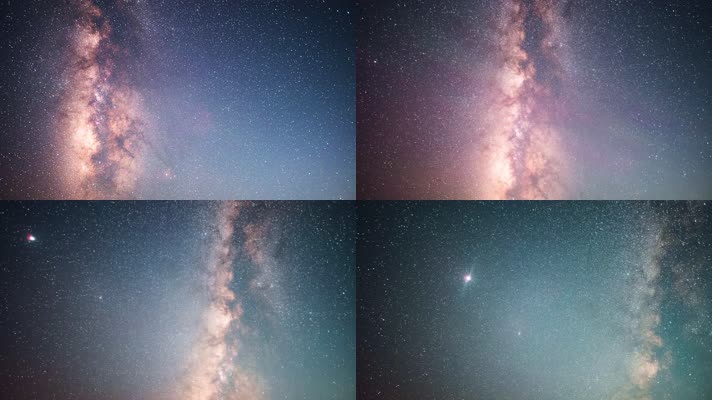 夏季银河星空延时素材