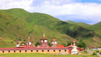 航拍青海果洛班玛阿羌寺古佛塔4K御3