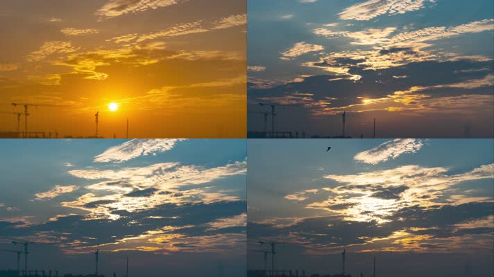 4K郑州北龙湖日出延时视频