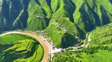 延时航拍青海果洛班玛玛柯河红军沟4K御3