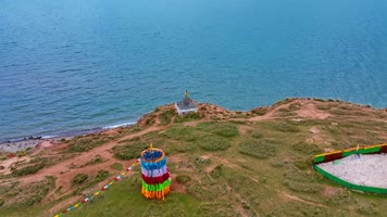 航拍海北刚察青海湖断崖延时4K御3