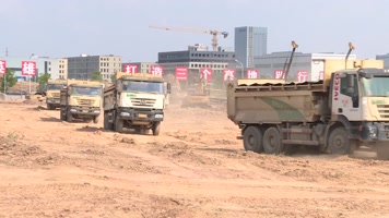 航拍建筑工地建筑施工