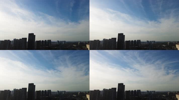 城市蓝天白云天空延时摄影自然风景
