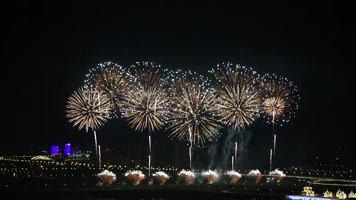 实拍烟花  春节烟花 大年三十 中秋烟花