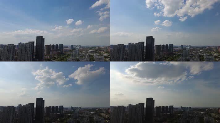 城市蓝天白云云层变化延时摄影