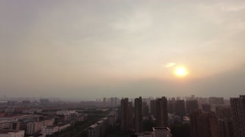 城市蓝天白云日转夜延时摄影视频素材