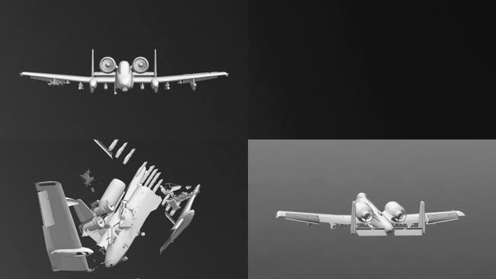 飞机失事模拟 破碎机舱机体分离 中弹素材
