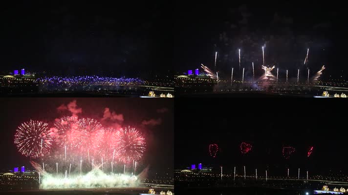 实拍烟花  春节烟花 大年三十 中秋烟花