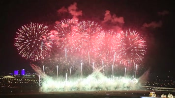 实拍烟花  春节烟花 大年三十 中秋烟花