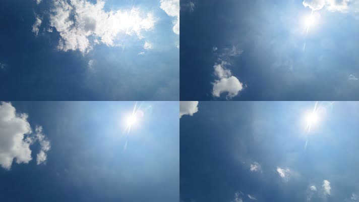 蓝天白云午时的太阳阳光天气环境延时摄影