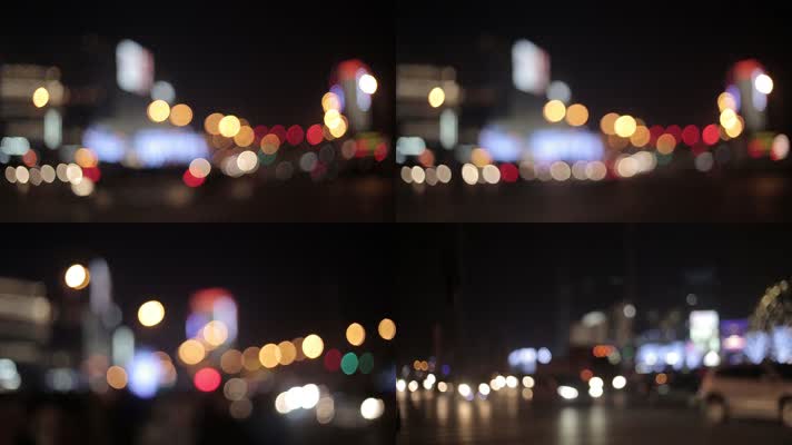 霓虹灯闪烁车流路口情绪