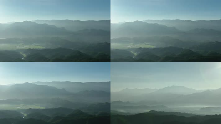 4K航拍湖南崀山清晨雾光