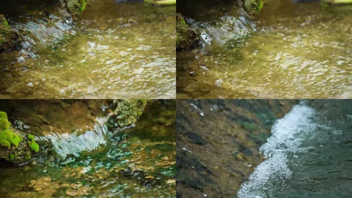 水资源流水水花清澈