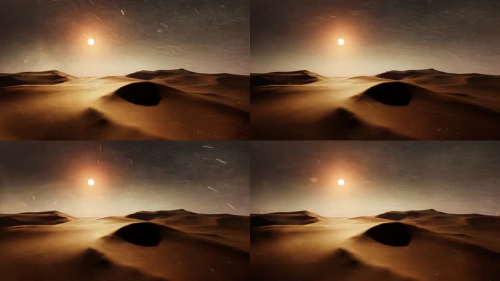 无缝循环飞沙荒漠沙漠背景