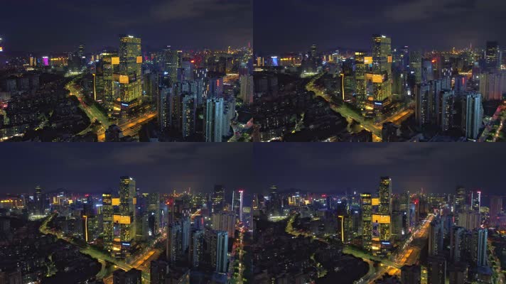4K腾讯滨海大厦夜景-远全景