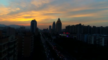 江门市区迎宾路绝美火烧云-1