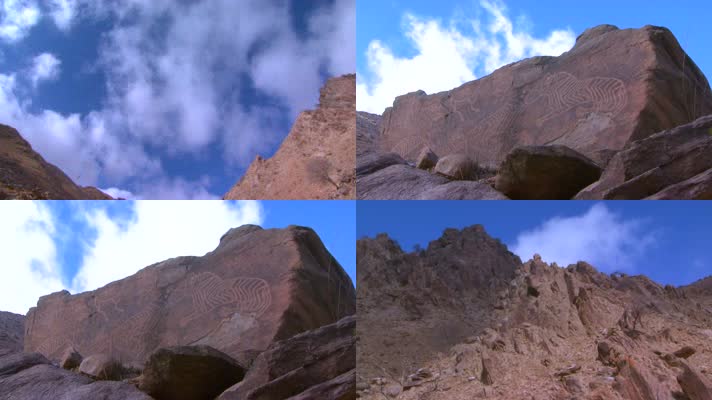 阴山岩画 虎群图 延时