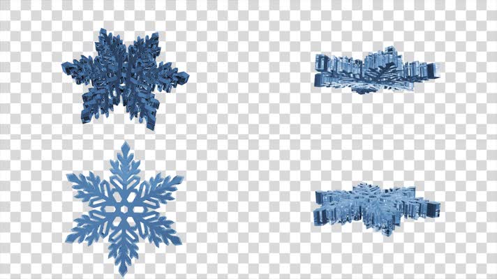 4K-3D雪花旋转-alpha通道