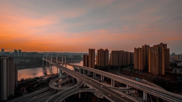 8K大气城市日落日出夜景延时摄影