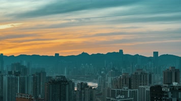 8K大气城市日落日出夜景延时摄影