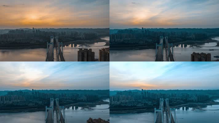 8K大气城市日落日出夜景延时摄影