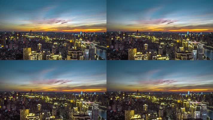 8K大气城市日落日出夜景延时摄影