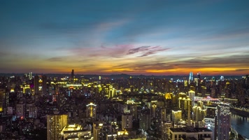 8K大气城市日落日出夜景延时摄影