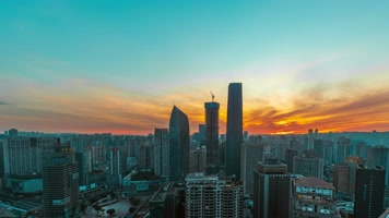 8K大气城市日落日出夜景延时摄影