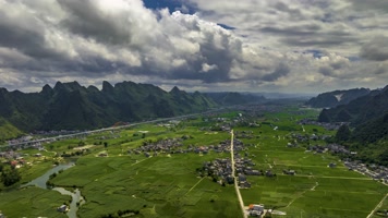 4K延时航拍都安田园风光