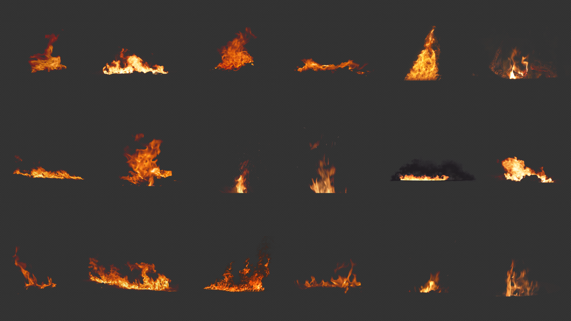 火堆篝火火焰燃烧25组【带通道】