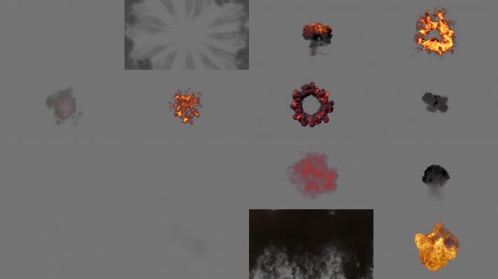 火焰爆炸燃烧13组【带通道】