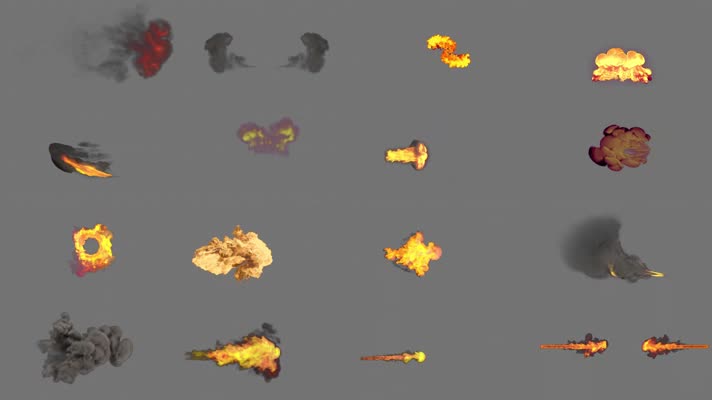 喷火火焰攻击特效20组【带通道】