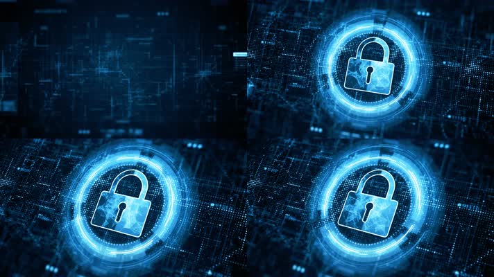 挂锁图标网络安全、数字数据网络保护