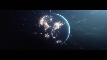 三维科幻宇宙 地球星球 宇航员漫游