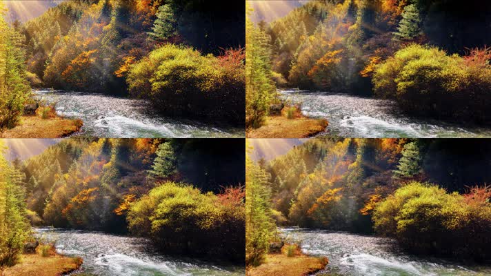 秋天山间的河流