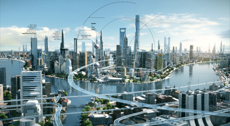 科幻未来元宇宙城市 智慧交通 科技生活视频