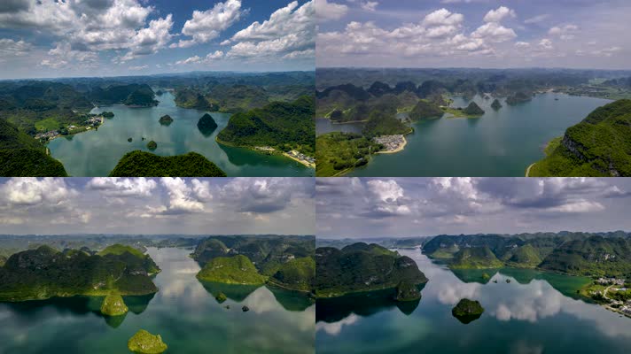 4K延时航拍靖西渠洋湖湖光山色