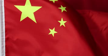 五星红旗飘扬 国旗红色背景 4k慢镜头