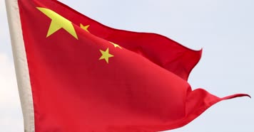 五星红旗飘扬 国旗红色背景 4k慢镜头