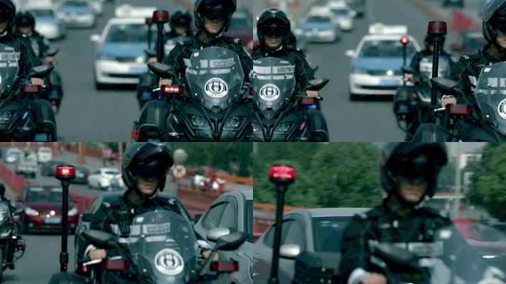 【阿莱】民警清晨摩托车上班执勤巡逻