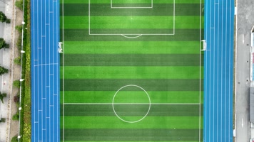足球场俯视角度航拍4K视频素材