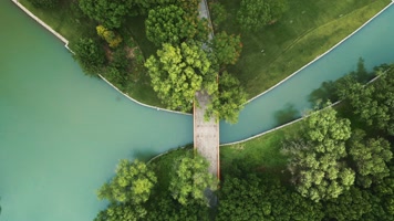 上海城市公园绿地航拍俯拍4K