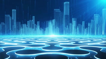 高端大气城市科技粒子线条光效背景视频模板