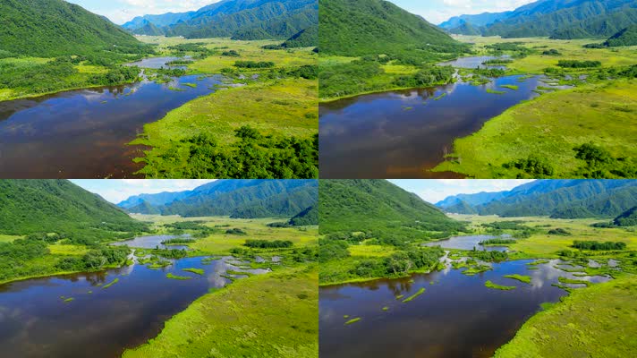 神农架大九湖自然风光航拍4K视频素材