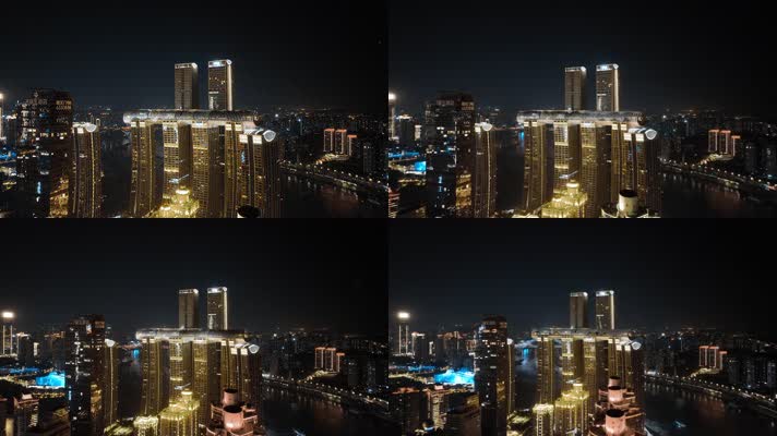 4K大气城市航拍日出日落夜景