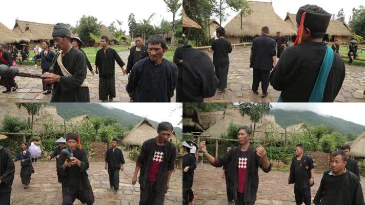 沧源翁丁少数民族佤族载歌载舞节日